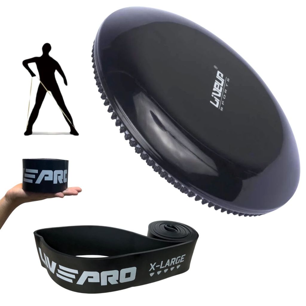 Kit Disco Inflável de Equilíbrio Suporta 120kg + Super Band Extra Forte