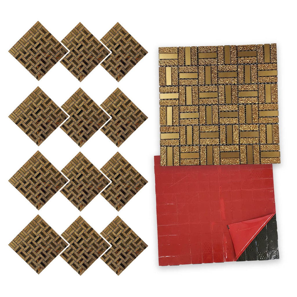 Pastilha De Vidro Adesiva Kit 12 Uni Parede Banheiro Cozinha Decorativa Moderna Reforma Requintado Facil Aplicacao