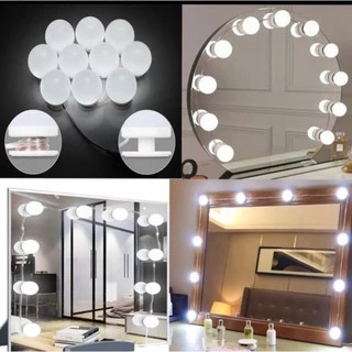 Kit Luz LED para Espelho Camarim Maquiagem Penteadeira 10 Lâmpadas LED USB 3 Cores Iluminação — imagem 1