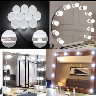 Kit Luz LED para Espelho Camarim Maquiagem Penteadeira 10 Lâmpadas LED USB 3 Cores Iluminação