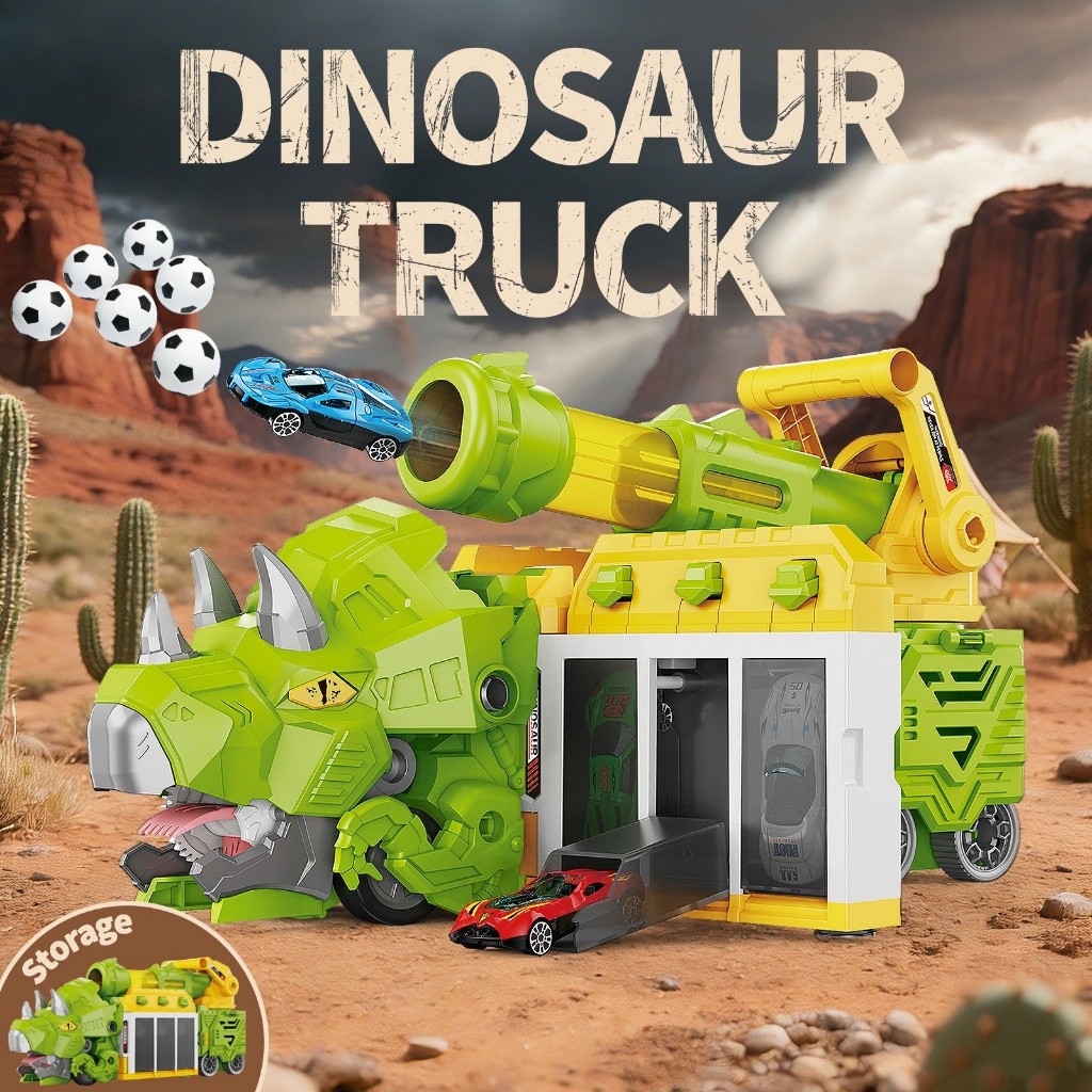 Detalhes do Dinossauro Engole Carrinhos Caminhão Canhão de Granadas Brinquedo Infantil Meninos