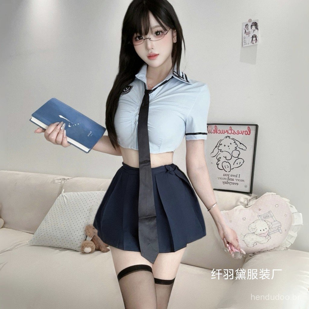 Lingerie sensual, sexy e apaixonante, doce e picante, traje de colegial, uniforme JK, conjunto de minissaia plissada est