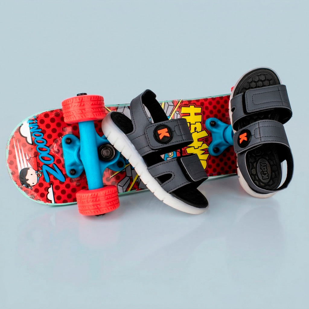 Sandália Papete Infantil Menino Kidy Wave Light Escolar Casual Luz Led Pisca Pisca Confortável