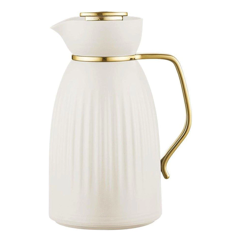 Garrafa Térmica Jade Bege E Dourado Click Tuut 1 Litro Com Design Sofisticado