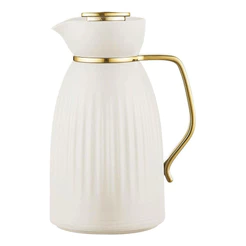 Garrafa Térmica Jade Bege E Dourado Click Tuut 1 Litro Com Design Sofisticado