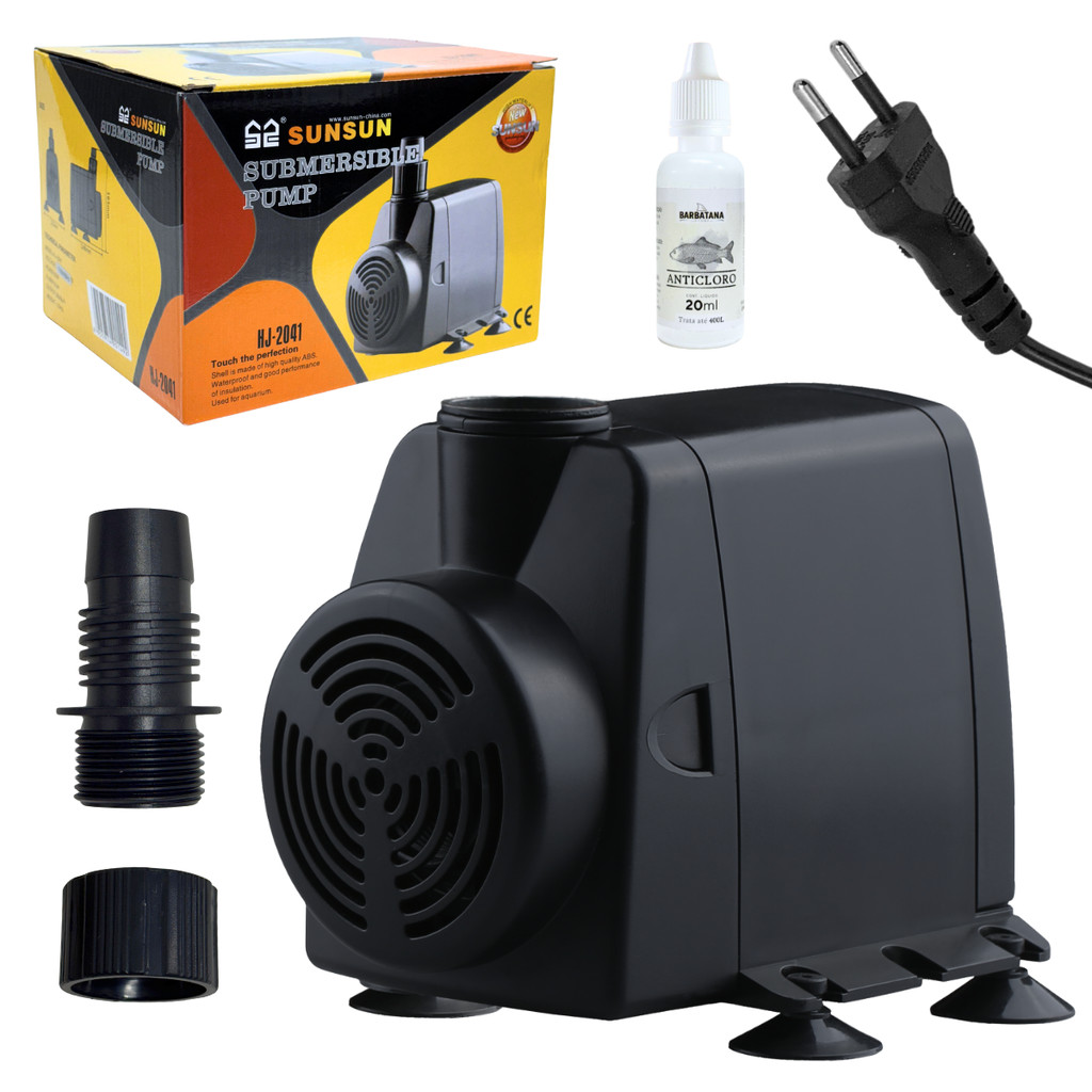 Bomba Submersa 3000 l/h Sunsun Original HJ-2041 110V H-max 3M, tanque lagos aquario fonte + brinde Anticloro