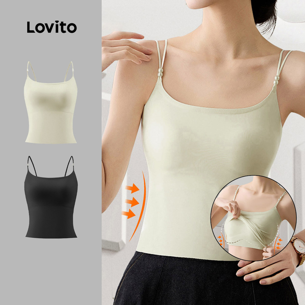 Lovito Top Esportivo Outdoor Respirável Levanta Busto Sem Costura Alto Suporte Yoga Corrida Feminino LNA137024 em Oferta na Shopee