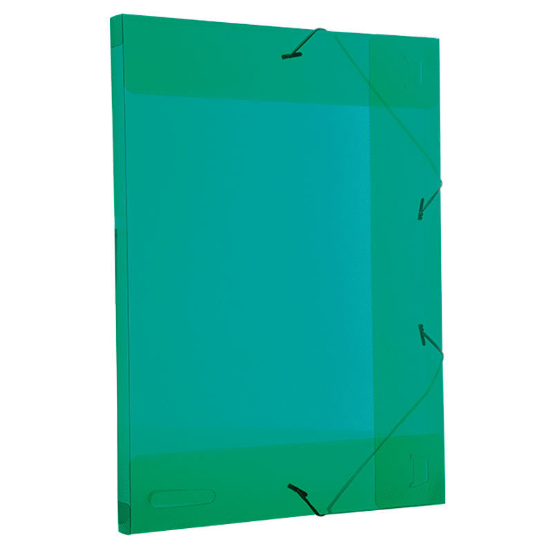 Pasta com aba elástico ofício lombo 20mm Line transparente verde 0255.T Dello em Oferta na Shopee