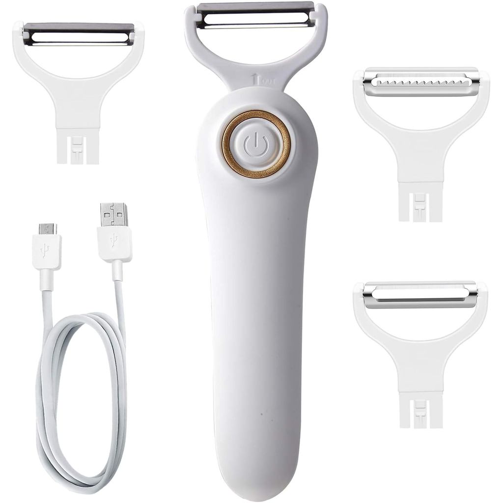 Descascador Elétrico de Batatas, Descascador Elétrico Portátil para Vegetais e Frutas, Conjunto Pro 3 em 1, Utensílios d