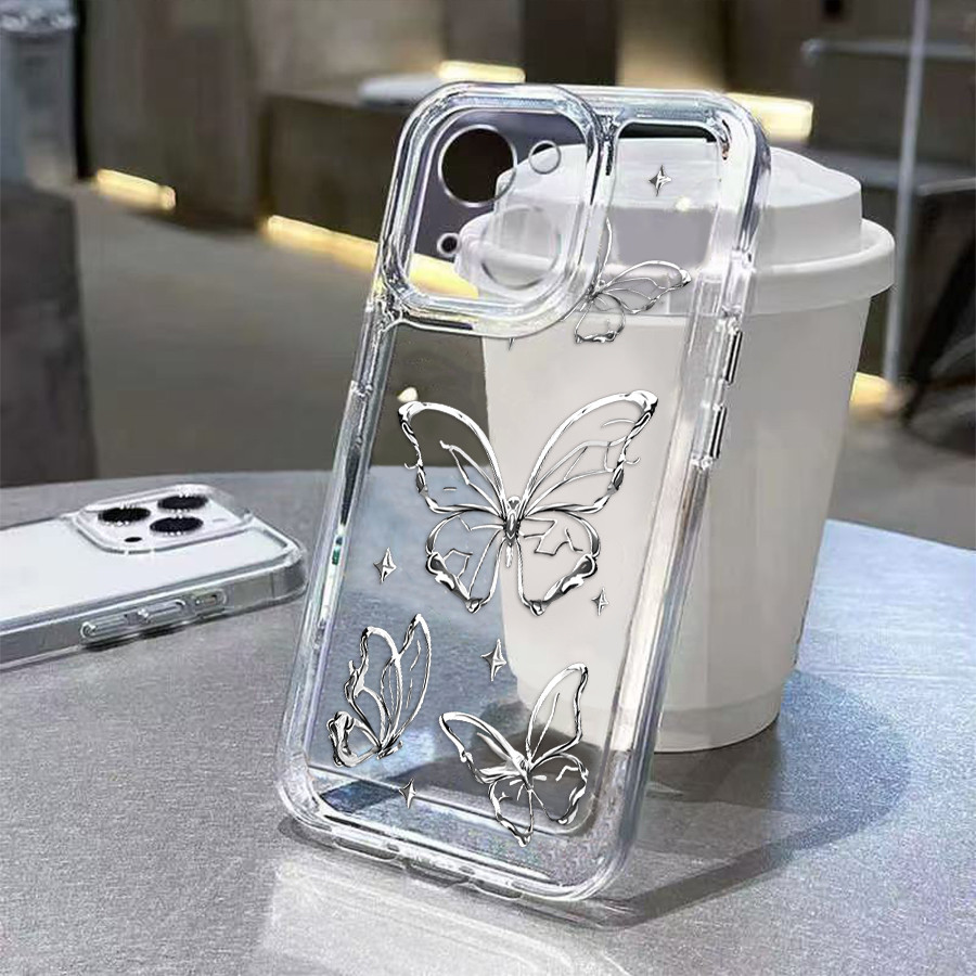 Softcase Samsung Borboleta De Cristal Para A15 A55 A54 A35 A05S A14 A34 A05 A03 S20 S21 S23 FE S24 S23 S25 ULTRA M53 M23