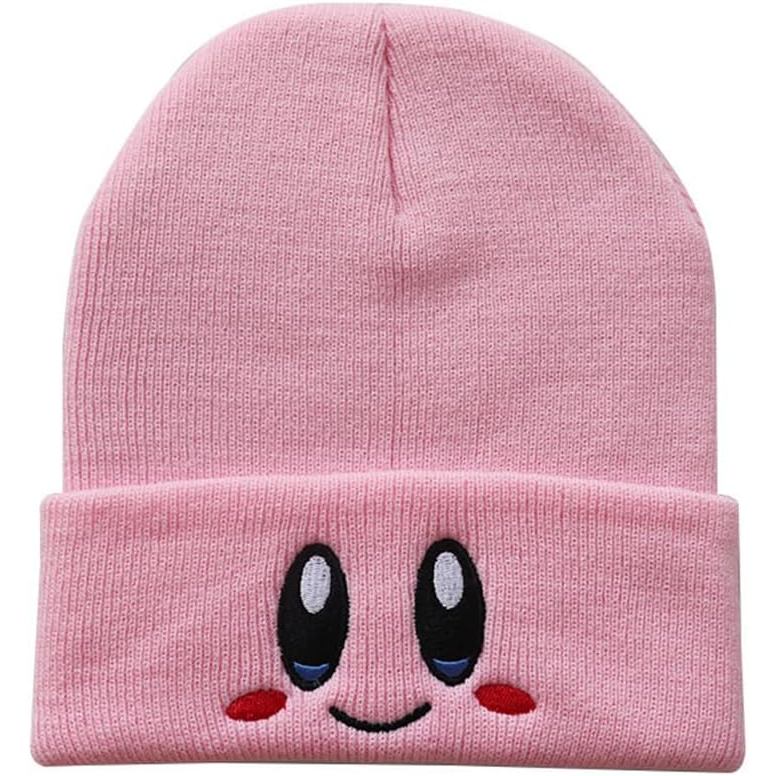 Gorro Rosa de Anime, Lindos Chapéus de Tricô, Chapéus de Inverno Fofos, Gorro de Gato Bordado, Boné de Tricô Quente de I