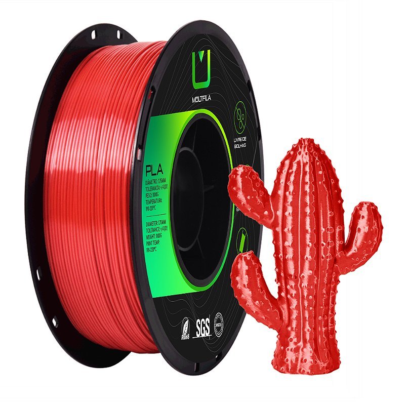 Filamento MultFila Impressora 3D Silk Vermelho 1kg