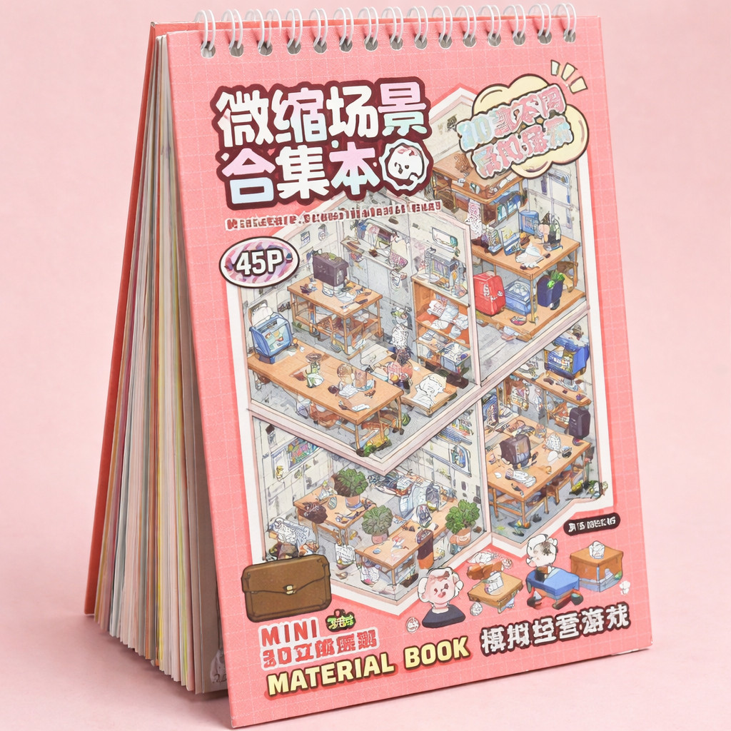 Caderno Album Criativo com Adesivos 3D Miniatura Decoracao