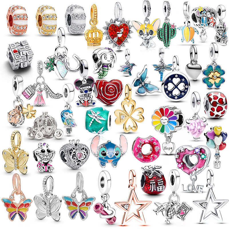 Charme Berloque Prata 925 Pingente Aço Inoxidável Jóias DIY Bonito Contas Presente Pulseira Colar Acessórios