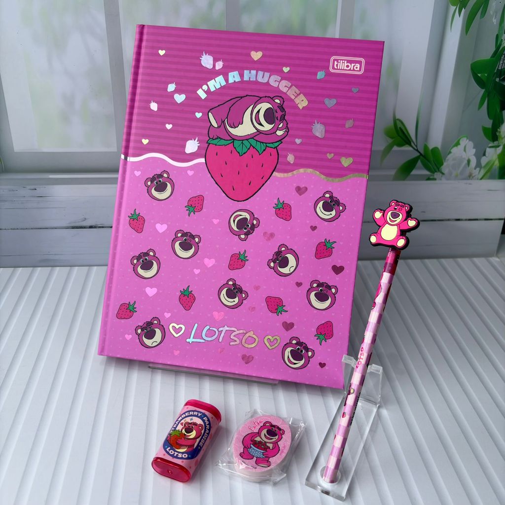 Kit Papelaria Lotso Deluxe (4 peças) - Papelaria Colorir