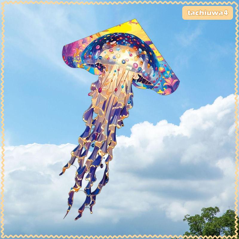 [Tachiuwa3] Desenho De Pipa Grande Com Cauda Longa Para Crianças , Adultos , Água-Viva Design Colorful Esportes Em Parqu