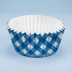 Forminha de Pape N°5 Para Docinhos Xadrez Azul - Arraiá - 3x1,5x3cm - 100 unidades - Regina - Rizzo
