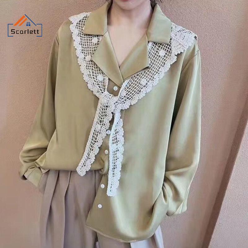 [Scarlett] Estilo Palácio Vintage Oco Crochê Renda Xale Blusa Feminina Ombros Gola Falsa Capa Para Decoração De Roupas [