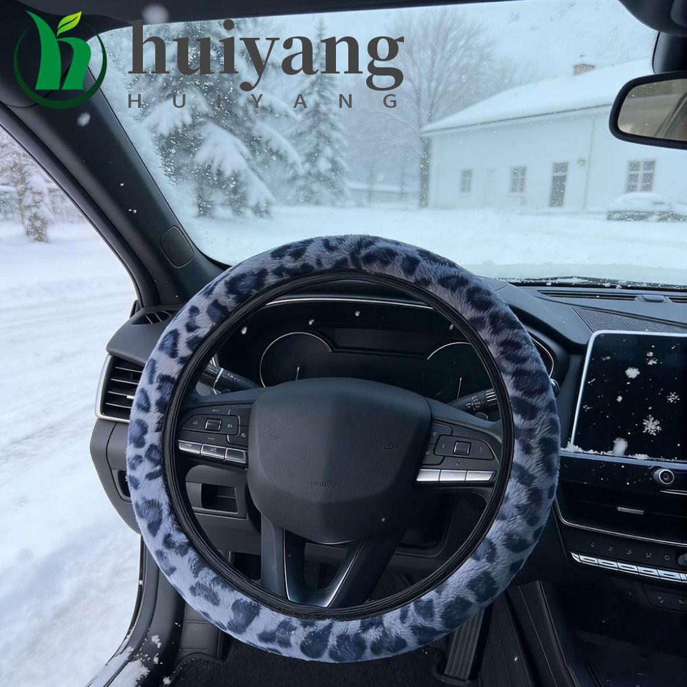 Capa De Volante HUIYANG , De Pele De Pelúcia De Inverno De Leopardo , Coelho Artificial