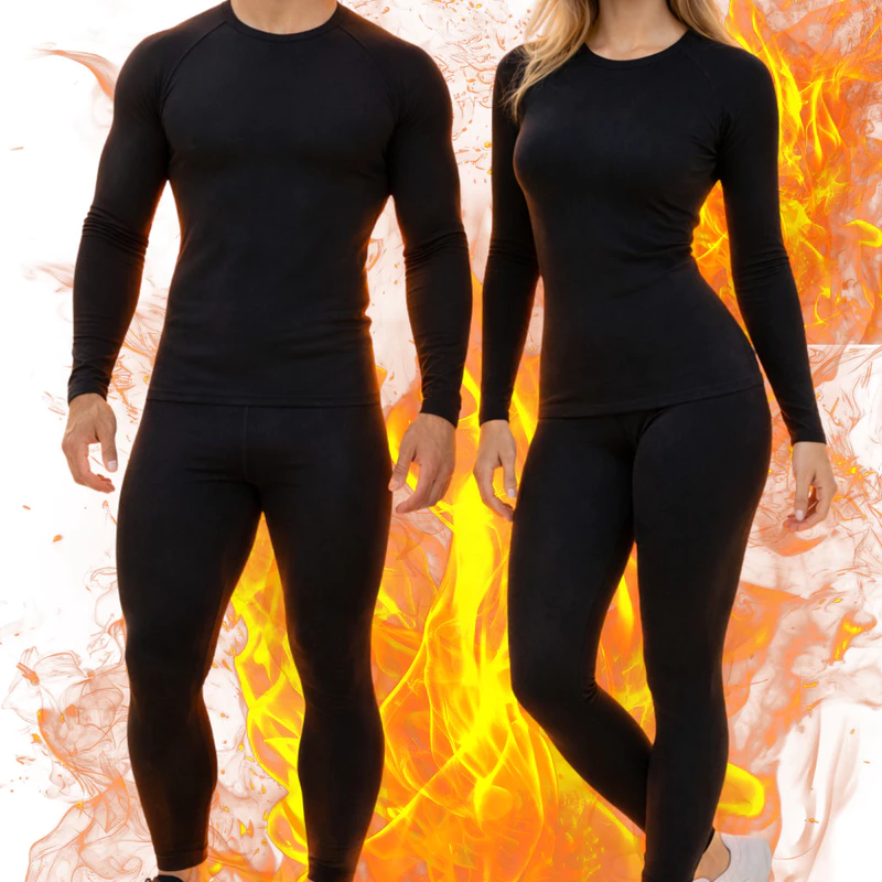 "Meia Preço: Roupa Térmica Unissex! 🖤"