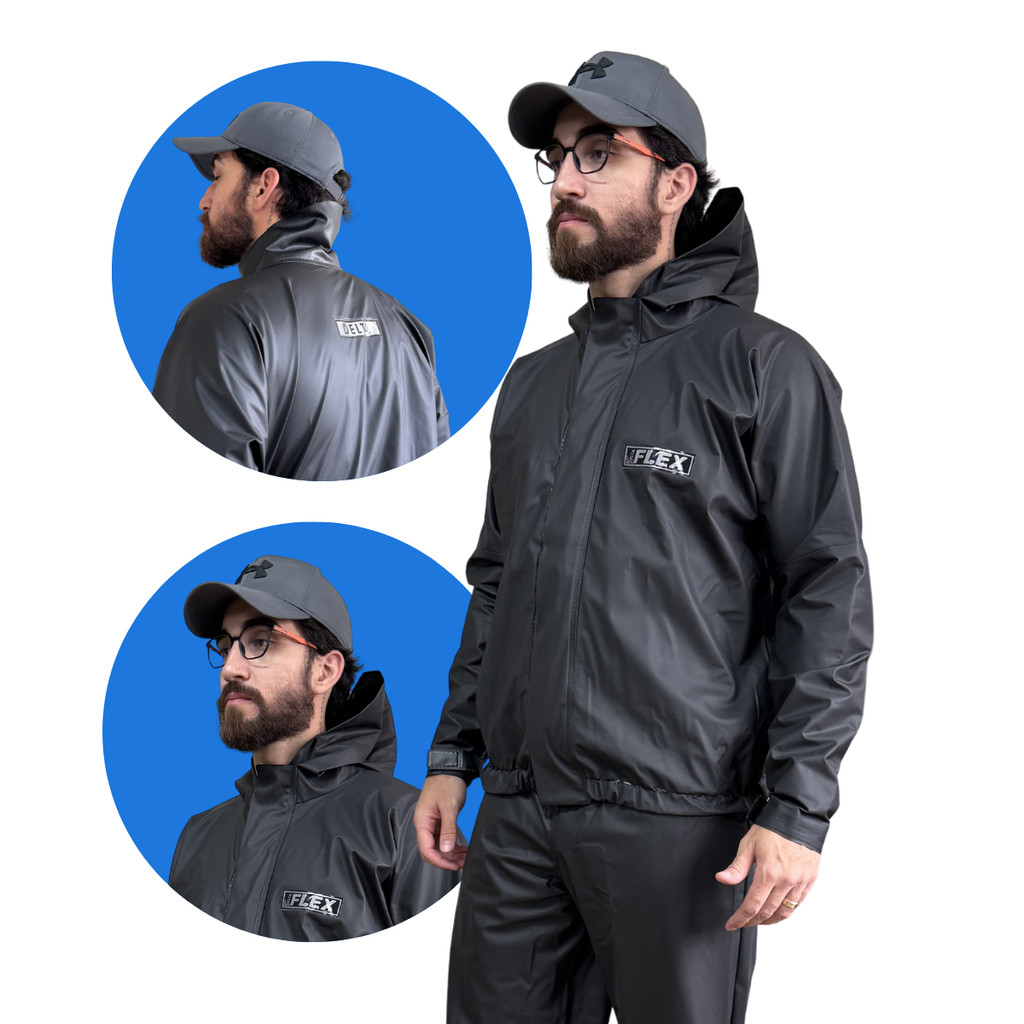 Capa De Chuva Moto PVC Impermeavel Delta Flex Unissex Motoqueiro Motoboy Com Gola Ou Capuz Resistente