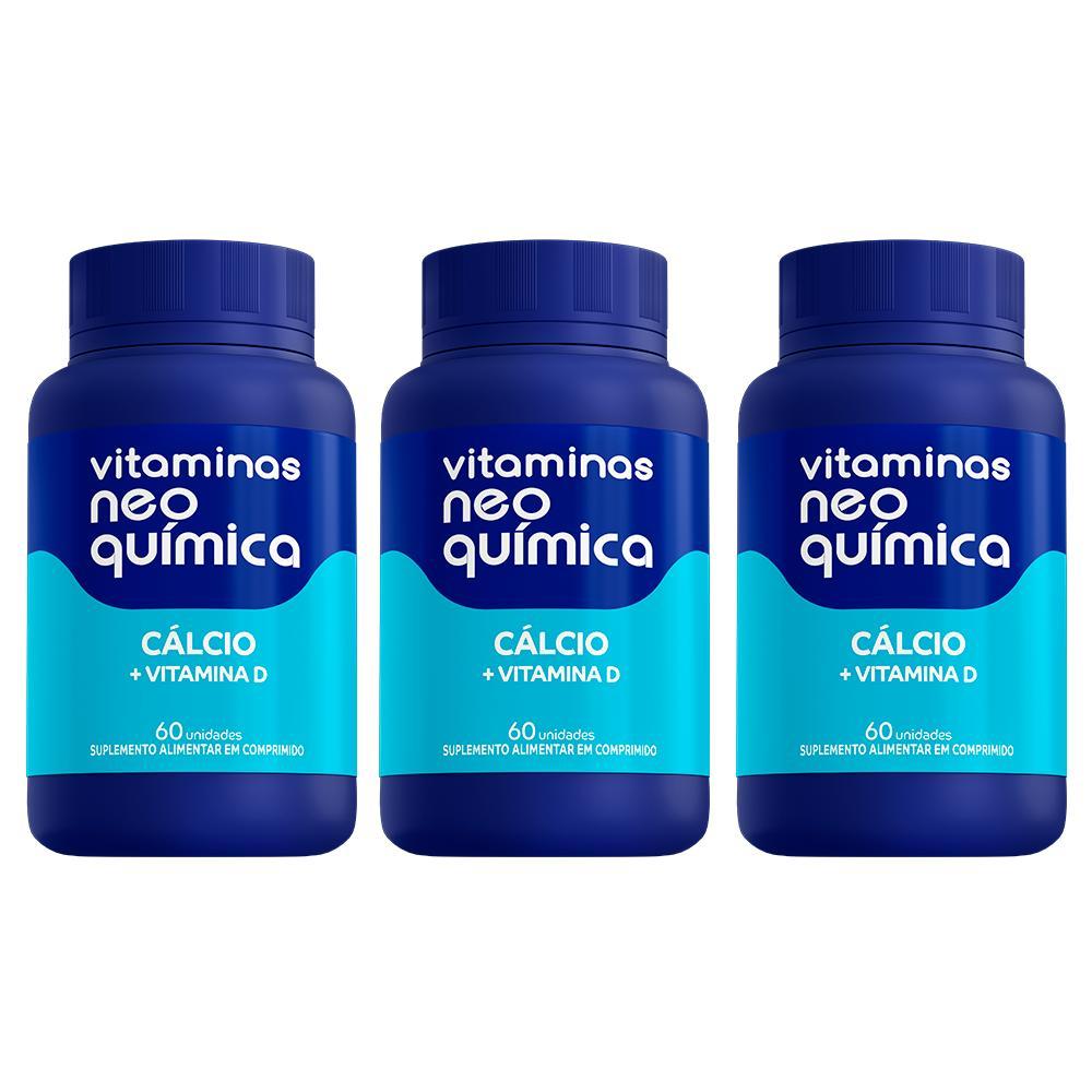 Kit c/3 Vitamina  Neo Química Calcio  - 60 Cpr