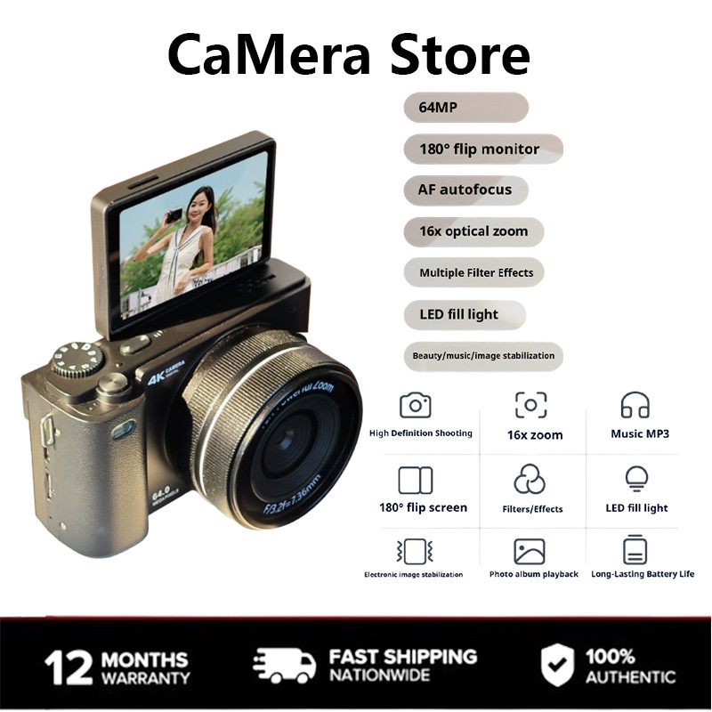 camera Store D1 HD 5K Câmera digital De Nível De Entrada 7500W Tela flip De Estudante De Alto pixel selfie WiFi campus R