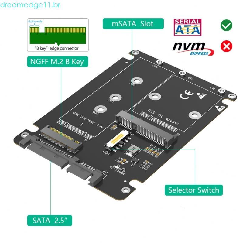 dreamedge11 M 2 Msata SSDs Para 2 5 Polegadas SATA3 0 Caixa Disco Rígido Caso 2230 2242 2260