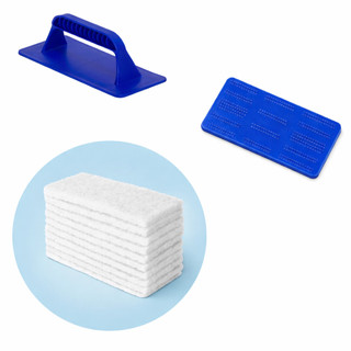 Kit 5 Fibras + Suporte Plástico Manual Para Limpeza Geral