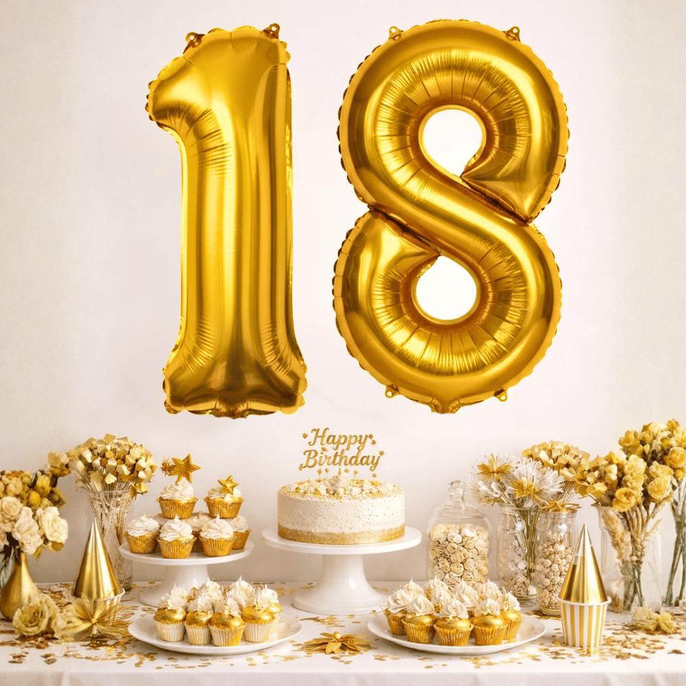 Kit Balões Números Dourado 80cm Decoração Festa Aniversário 15 Anos Balão Gigante Premium