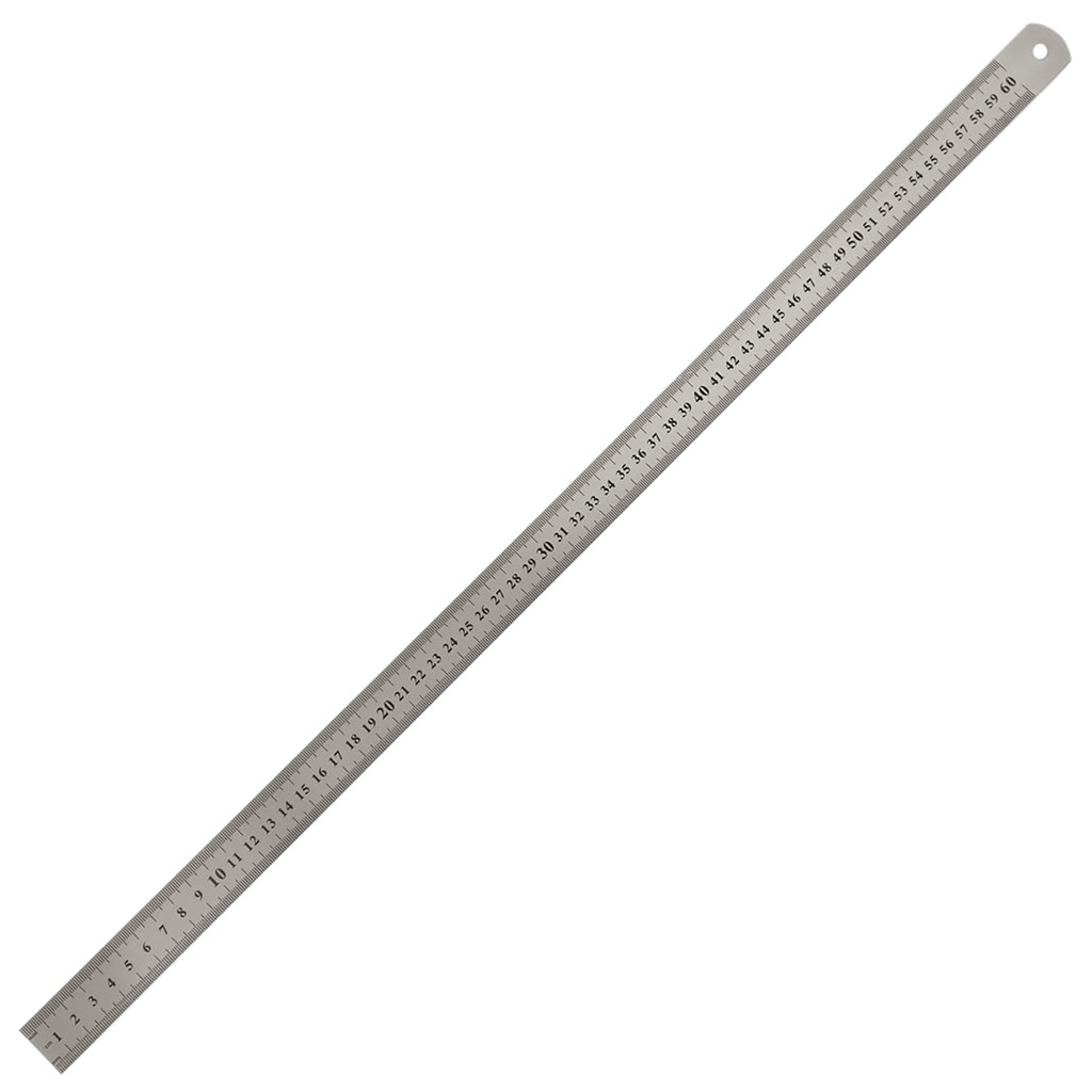 Régua Escala De Aço Inox Dupla Graduação 60cm x ( 24")  x 25,4mm (1") x 0.4mm