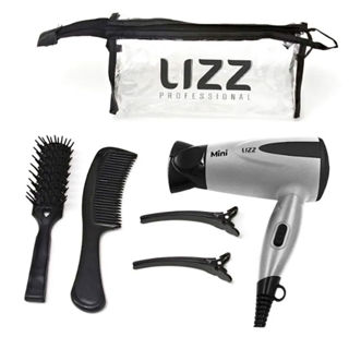 Secador Mini com Kit Viagem Prata Bivolt (1200W) - Lizz Pro em Oferta na Shopee