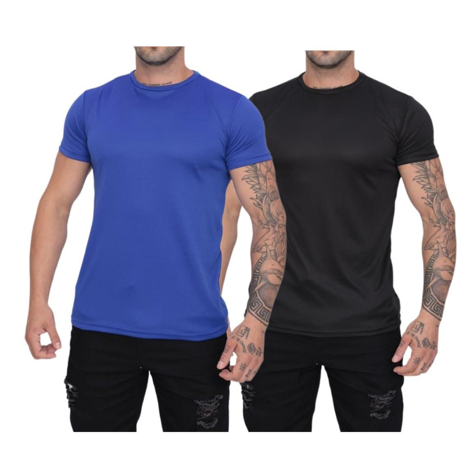 Kit 2 Camiseta Dry Fit Masculina - Casual - Treino - Academia - Esportes - Exercícios - Corrida 2025