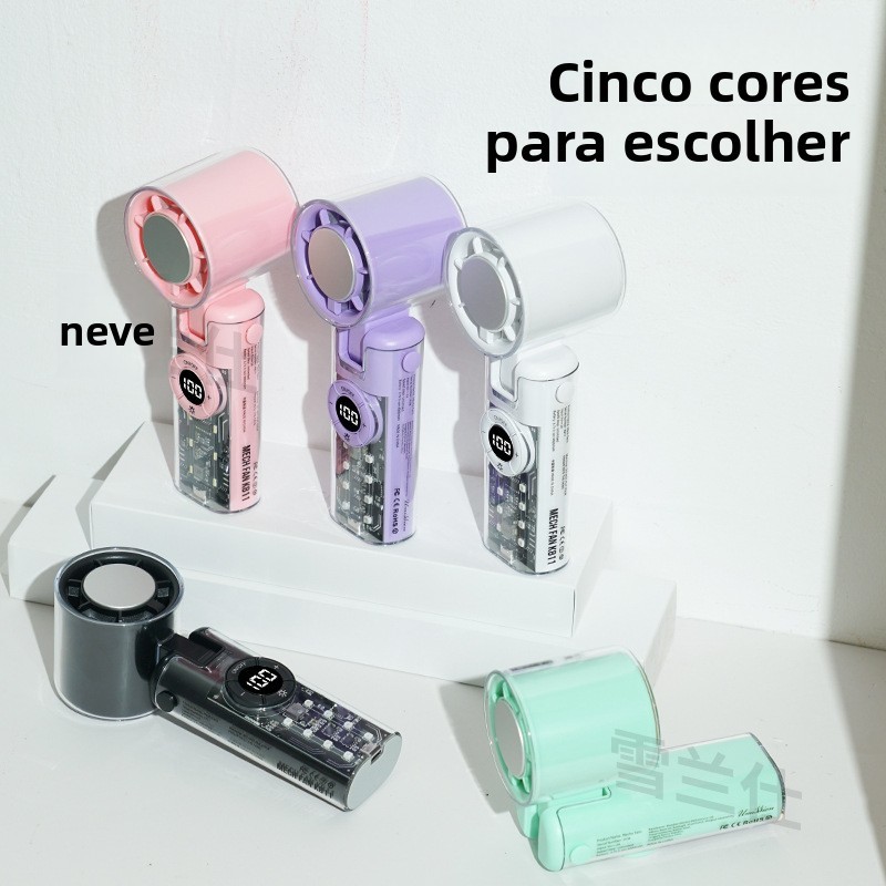 Novo ventilador portátil ventilador de refrigeração portátil pequeno ventilador Mecha transparente ventilador de alta ve