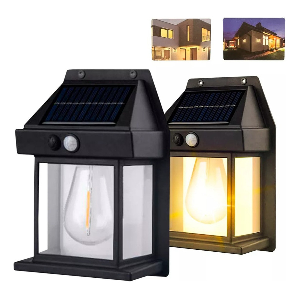 Kit 2 Arandela Luminária Solar Externa Abajur Parede Retrô Decorativas Jardim em Oferta na Shopee