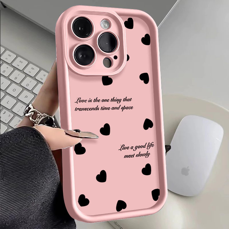 Capa de Celular Padrão de Corações Doce e Romântico para Samsung A14 A15 A54 A55 A05S A16 A07 A17 S22 S23 S24 S25 Ultra