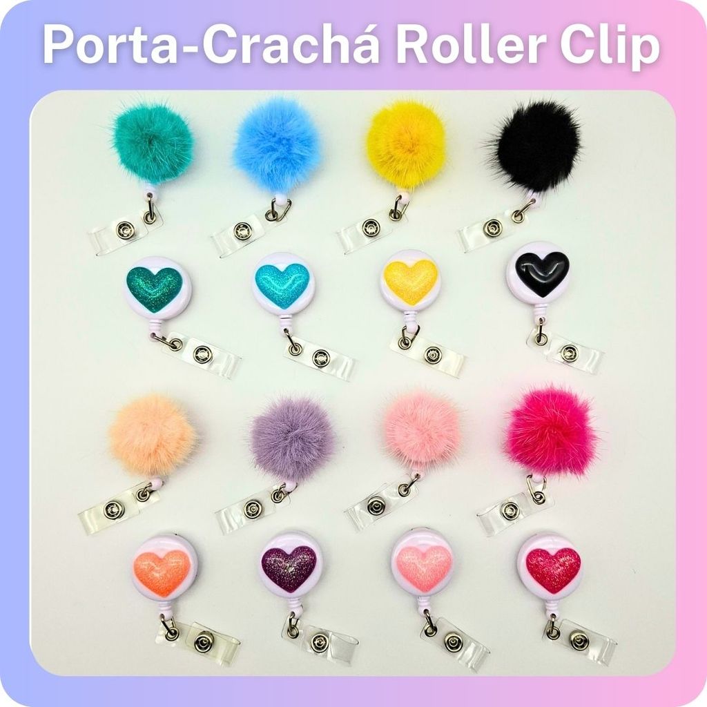 Porta-Crachá Retrátil Roller Clip Divertido em Oferta na Shopee