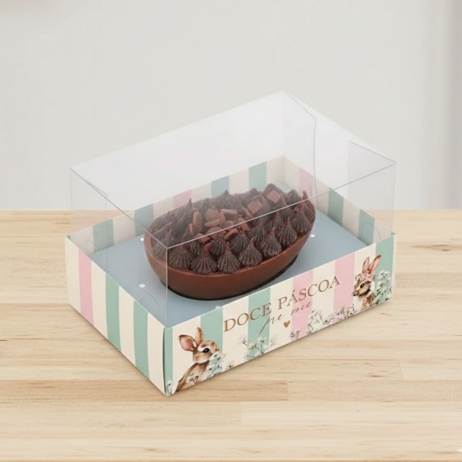Caixa para Meio Ovo 250g de Páscoa - Horizonte - Doce Páscoa - 6 unidades - Cromus - Rizzo