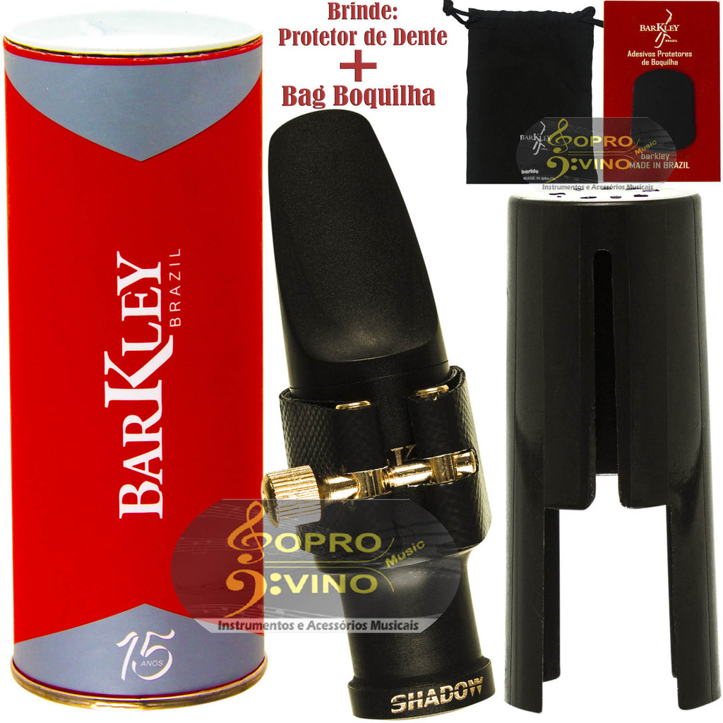 Boquilha Sax Tenor Barkley Meritage Shadow 8 Completa Bag Protetor Brindes