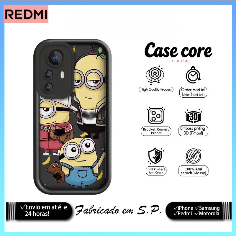 Minions Edição Limitada-" M " Para Xiaomi Redmi Note13 12 11 9 10 10C 14C Pro plus Poco Capa De Telefone Protetora De si