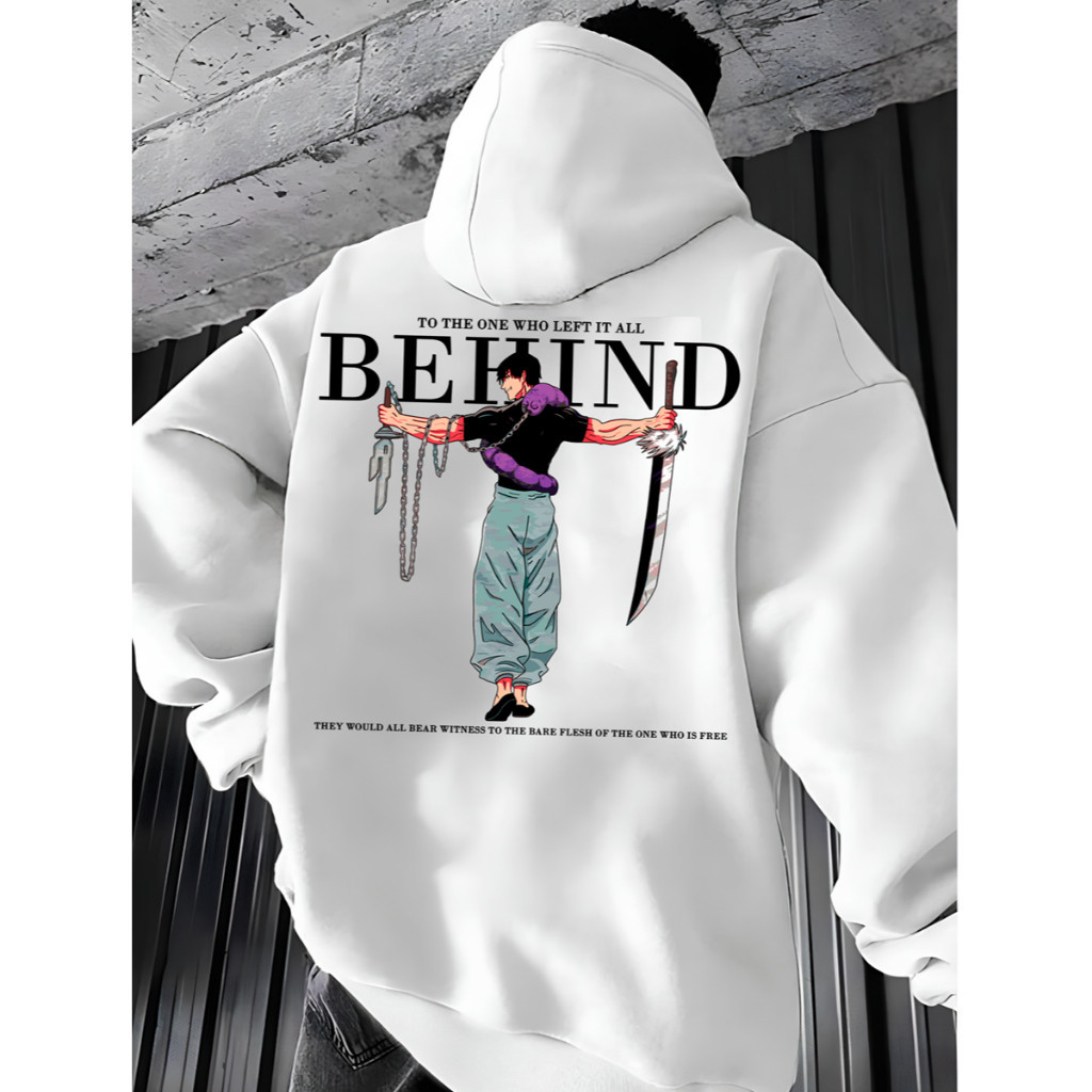 Blusa Moletom Canguru Behind Estampado Algodão Flanelado Capuz Casual Unissex LANÇAMENTO