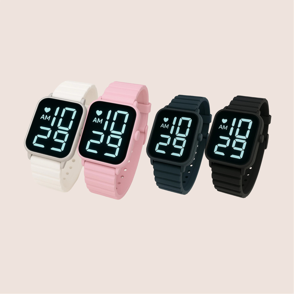 Relógios Para Esporte Led Pulseira Silicone Á Prova D'agua Unissex Estilo Smartwatch