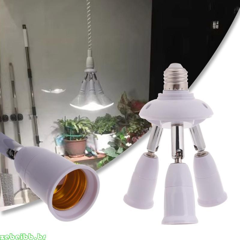 zebeibb 2 3 4 5-Em-1 E27 A E27 Base Luz Suporte Lâmpada Soquete Divisor Adaptador Ajustável Extensor 100-2