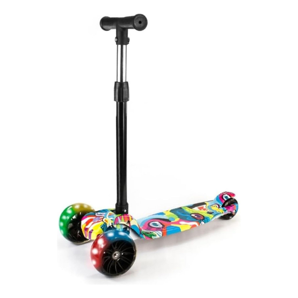 Patinete Infantil Dobrável Colorido Com Led 3 rodas para Criança