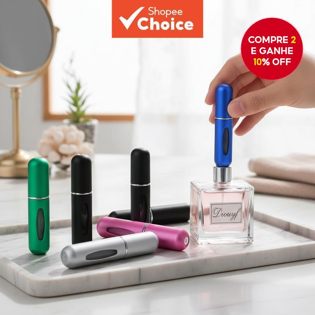  1 peça Frasco de Perfume Recarregável de Alumínio com Bomba Automática: Recipiente Portátil para Uso em Viagem