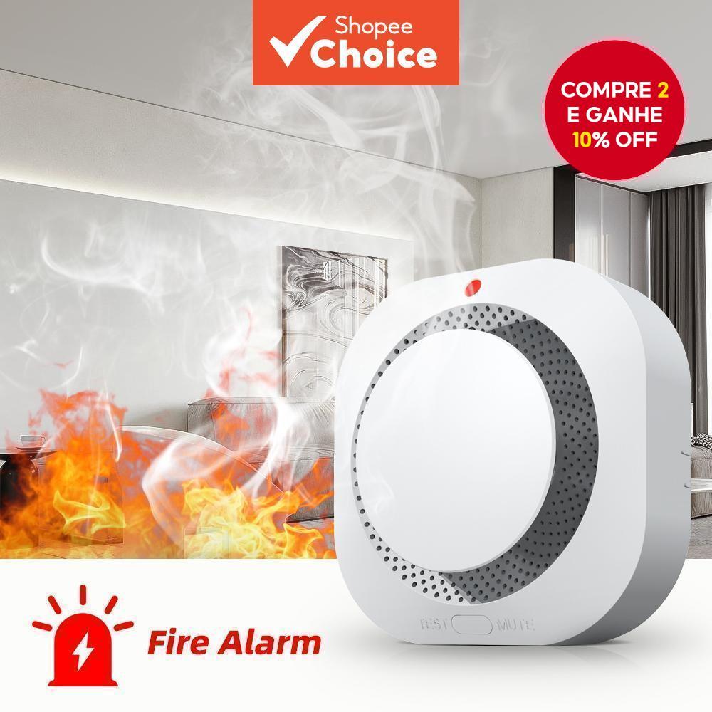 Sensor Independente de Detector de Fumaça para Segurança Residencial e de Armazém, Alarme Inteligente de Fumaça e Fogo,