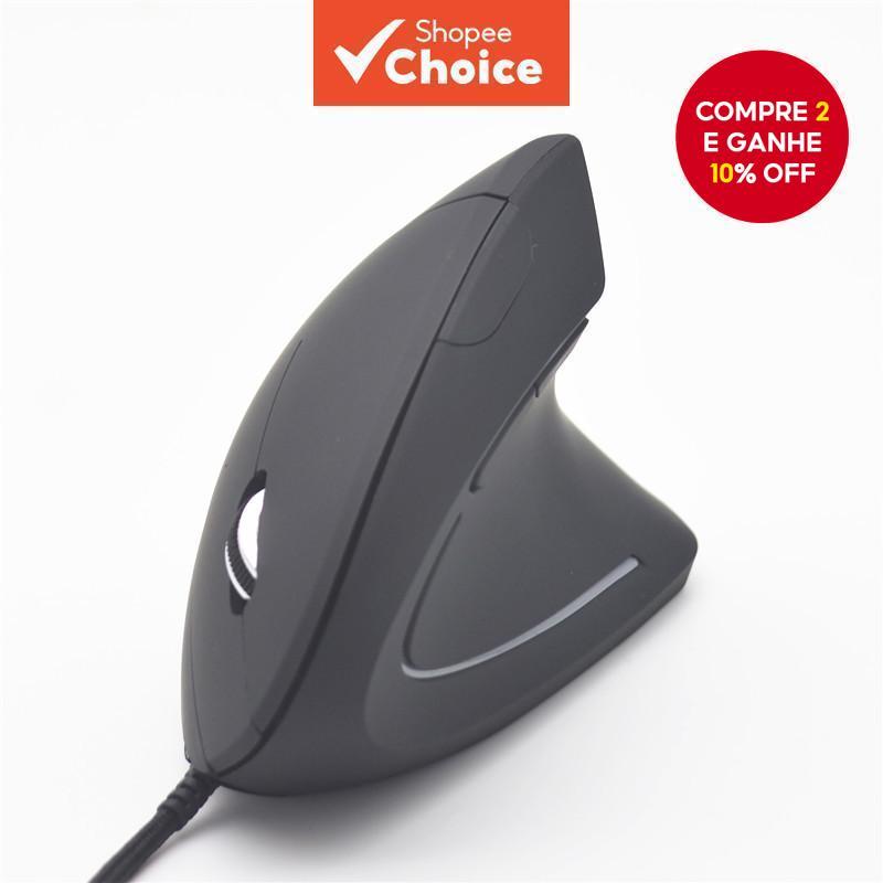 Mouse Ergonômico Mão Direita Vertical RGB Óptico Com Fio Para Laptop PC Jogos Saudáveis em Oferta na Shopee