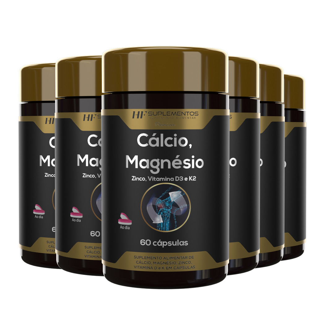 6X CALCIO MAGNESIO ZINCO VIT D3 K2 60CAPS HF SUPLEMENTS