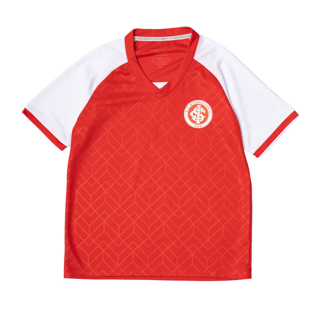 Camiseta Juvenil Betel Internacional Gola V Vermelho/Branco
