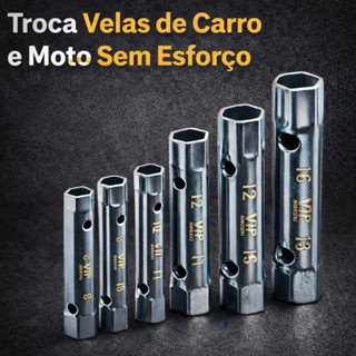 Kit Jogo de Chave de Vela Carro Moto 6 Peças 8 a 17mm Aço em Oferta na Shopee